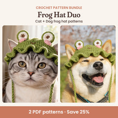 Frog Hat Duo Crochet Pattern Bundle