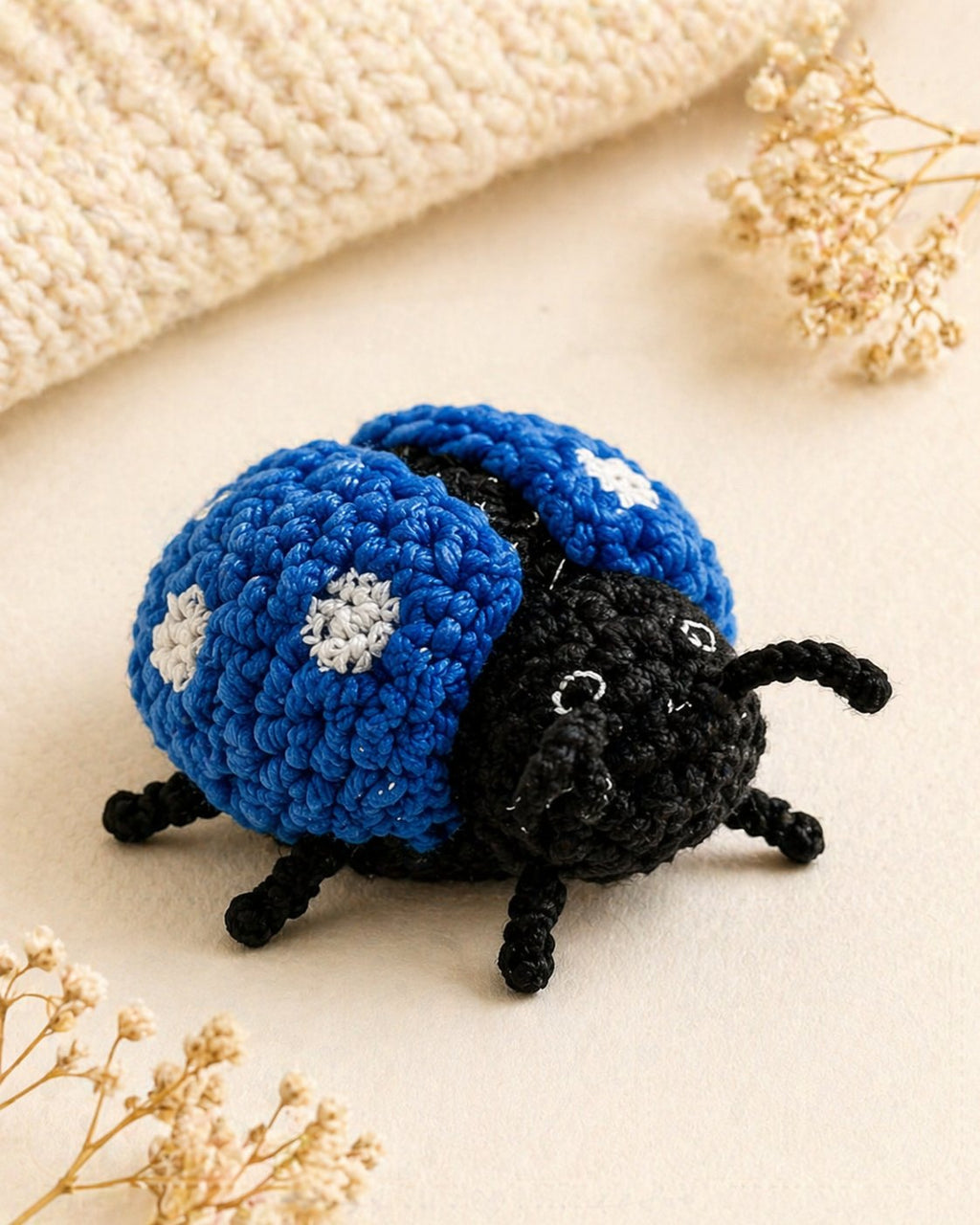 Blue Ladybug Amigurumi Crochet Pattern – Cute Bug Crochet PDF, Easy