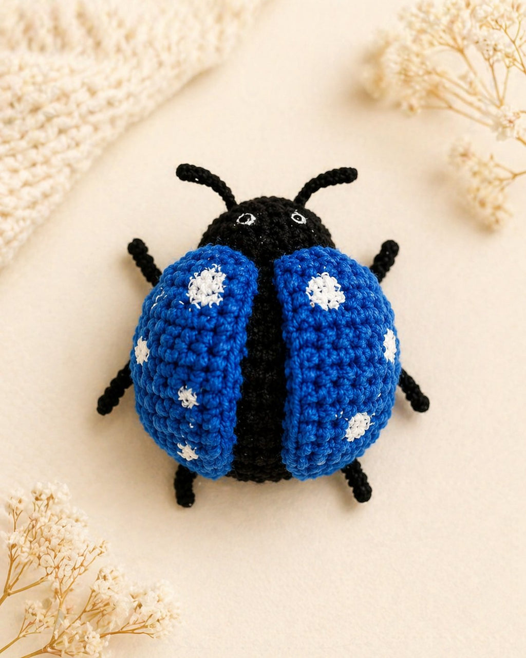 Blue Ladybug Amigurumi Crochet Pattern – Cute Bug Crochet PDF, Easy