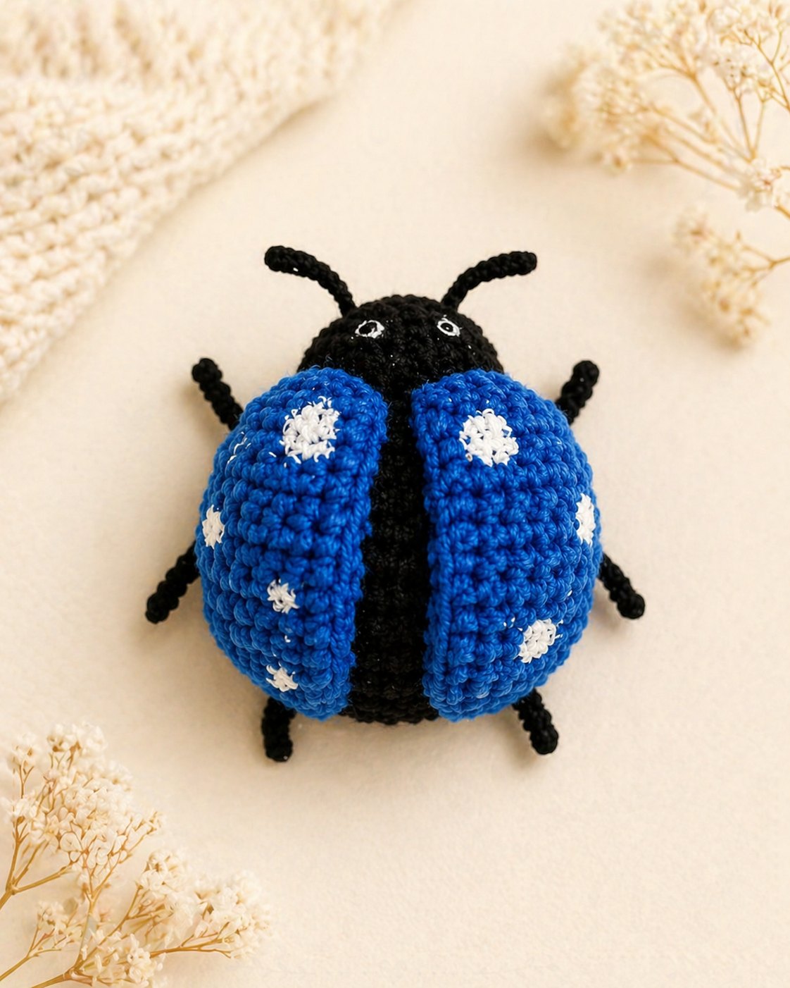 Blue Ladybug Amigurumi Crochet Pattern – Cute Bug Crochet PDF, Easy