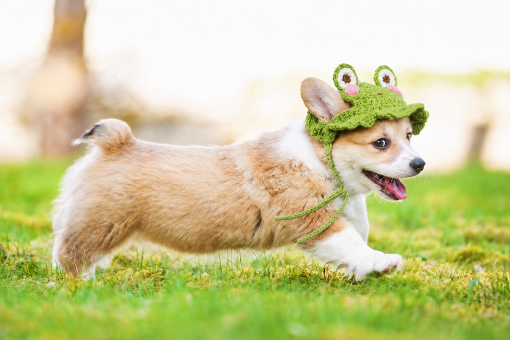 Little Frog Dog Hat Crochet Pattern – Frog Hat for Dogs with Ear Holes, Beginner PDF